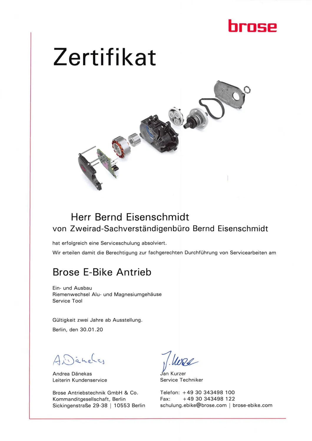 Zertifikat von bike-competence.de