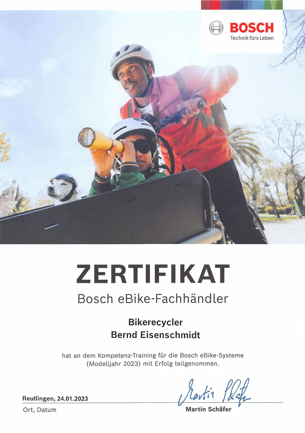 Zertifikat von bike-competence.de